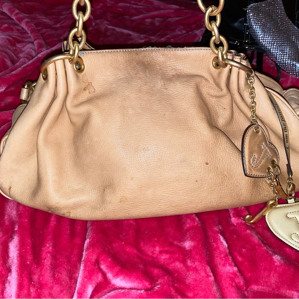 Juicy Couture Tan Leather Shoulder Bag with Gold-Tone Logo - Picture 3 of 13